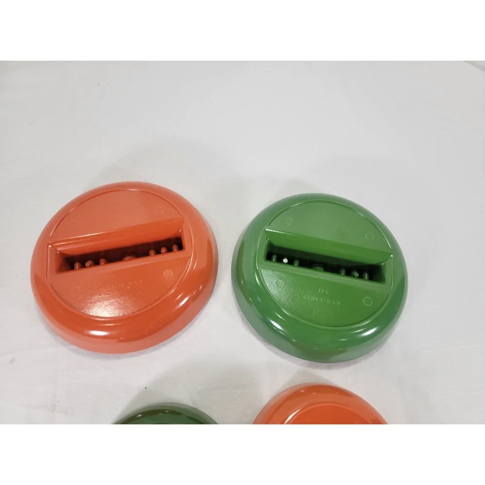 USA‎ Vtg GES Melmac 4 NOS Green Orange Ashtrays 7.5
